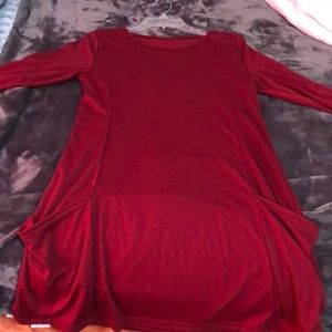 Red long sleeve dress